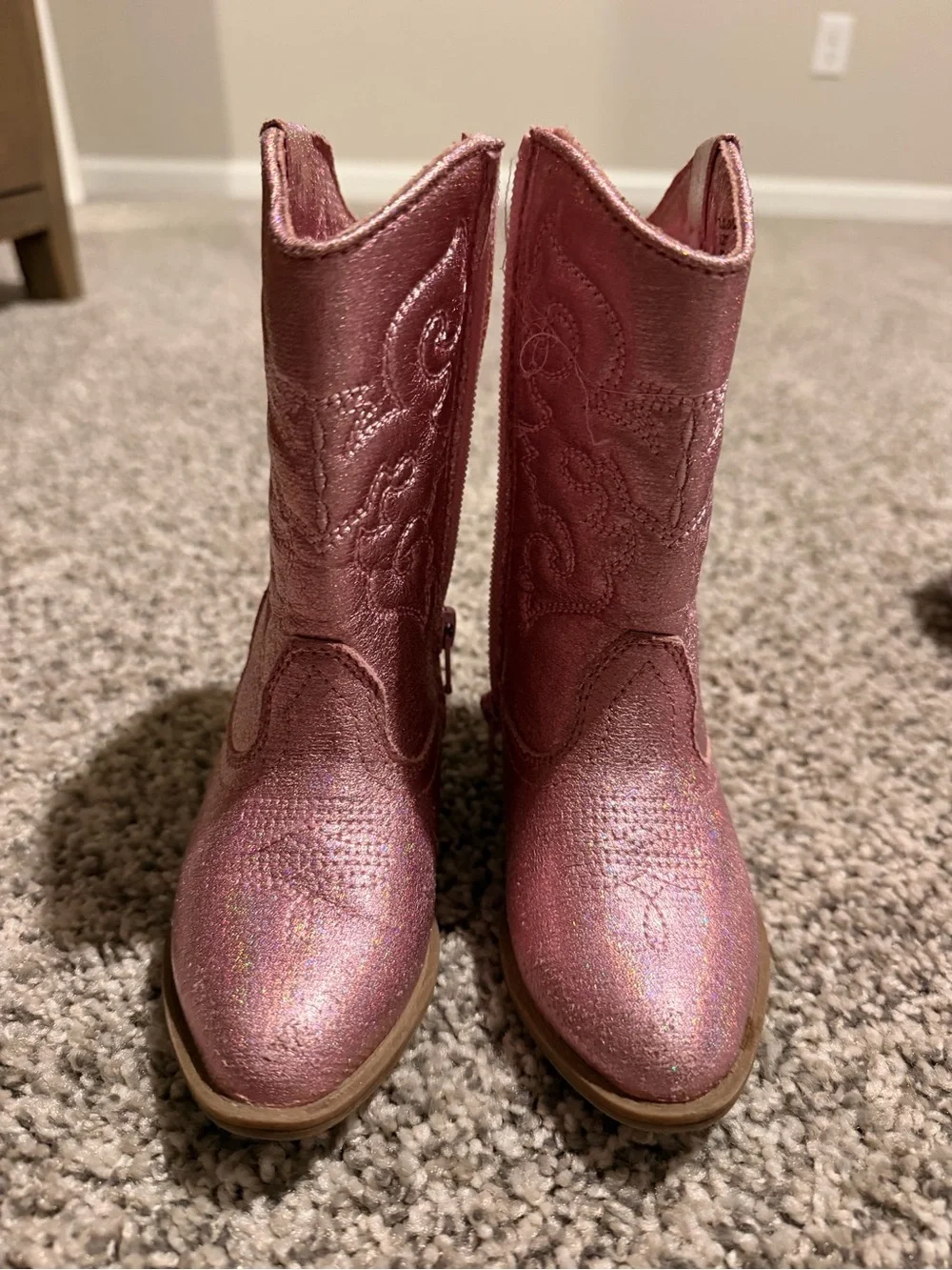 Girls Sparkle Pink Cowboy Boots